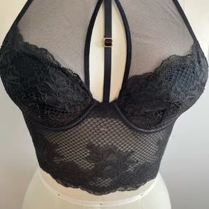 Victorias Secret Very Sexy High Neck Lace Corset Top- Black- Size XS- NWT thumbnail 5