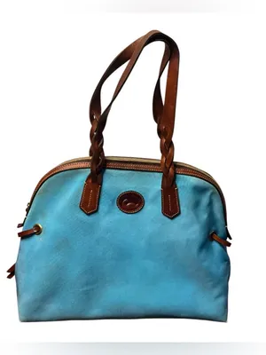 DOONEY & BOURKE Blakey Collection Filmed Satchel Tote Turquoise Blue thumbnail 1
