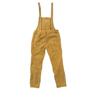 Free People Corduroy Overalls‎ Womens 29 Straight Leg Distressed Mustard Yellow thumbnail 3