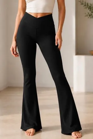 Aerie Black Yoga Pants Flare Leggings XS thumbnail 1