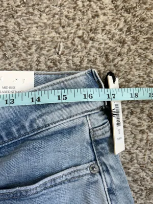 NWT Banana Republic Light Blue Mid Rise 90s Relaxed Straight Jeans Denim Casual thumbnail 7