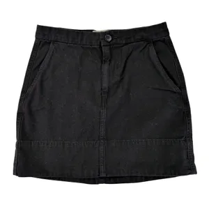 Everlane Black Canvas Mini Skirt‎ Womens Size 2 Cotton A-Line Utility Casual thumbnail 1
