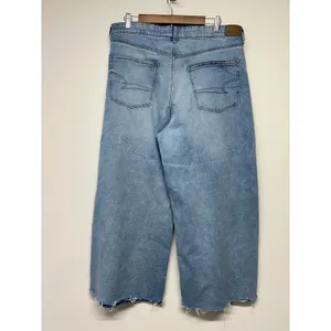 American Eagle Strigid Super‎ High Waisted Ultra Wide Leg Jeans 16 Short thumbnail 3
