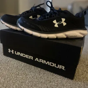 Under Armour Black and White Athletic Sneakers thumbnail 1