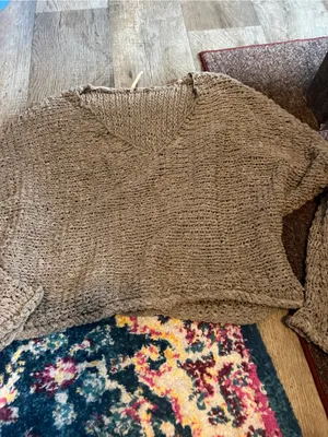 Free people Cozy V-Neck Knit Sweater in Taupe thumbnail 7