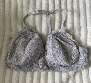 aerie Lace padded Bralette in Light Gray thumbnail 1