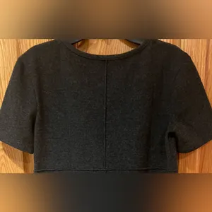ZARA Dark Gray Short‎ Sleeve Crewneck Cotton Blend Soft Mini Dress Size Small thumbnail 16