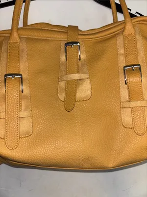 Estee Lauder Vintage Mustard Yellow Travel Bag Faux Leather..Overnight/Cosmetics thumbnail 2