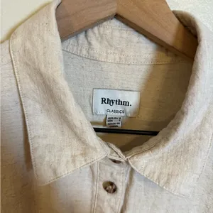 Rythmn Classic Beige‎ Linen Short Sleeve Shirt Dress thumbnail 3