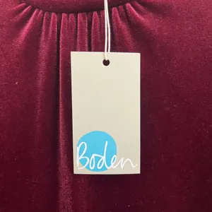 Boden Burgundy Velvet Shift Dress 16-18R Wedding Guest Holiday Classic NEW thumbnail 4