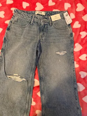 Hollister Women’s Distressed Blue Denim Baggy Jeans thumbnail 1