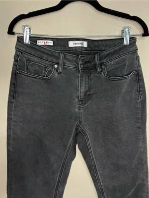 Vigoss Marley Crop Boot Washed Black Raw Hem‎ Stretch Jeans thumbnail 3