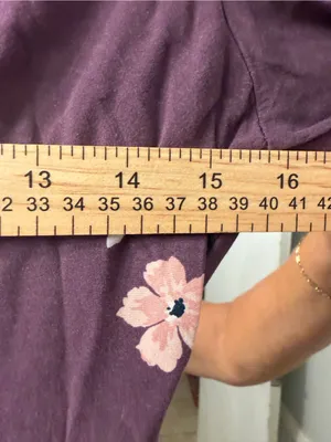 Abercrombie & Fitch Plum Floral Twist-Detail Long Sleeve Dress thumbnail 4
