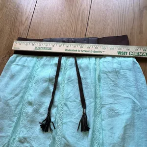 Blue Lace‎ Lined Maxi Skirt Bohemian Western Peasant Cottage Size Measured thumbnail 5