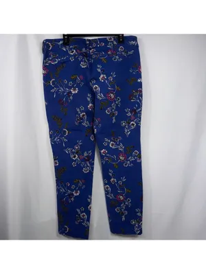 Old Navy Pixie Blue Floral Pants Size 12 thumbnail 6