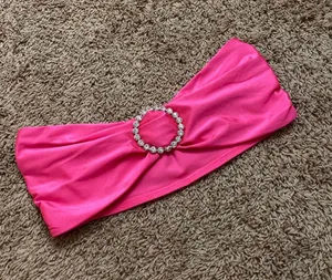 Rue 21 Bandeau Hot Pink Rhinestone Ring Top thumbnail 4