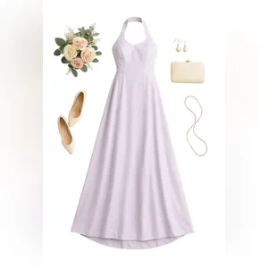 Aurora D’Paradiso Halter Wedding Gown White Bridal Dress Cathedral Train Size 16 thumbnail 3