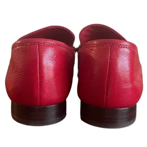 Tory Burch Perrine Loafers Tory Red Leather Square Toe Flats Size 7 thumbnail 4
