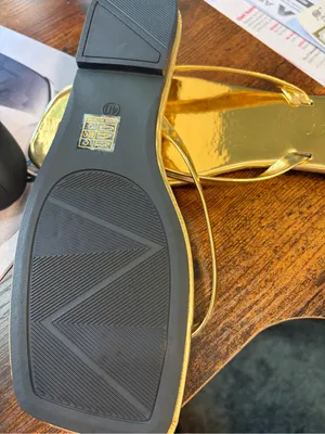 Gold Metallic Flip Flop Sandals - Women thumbnail 3
