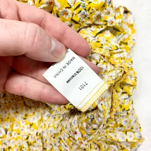PRETTYGARDEN One Shoulder Floral Maxi Dress Womens Size M Yellow Smocked Viscose thumbnail 2