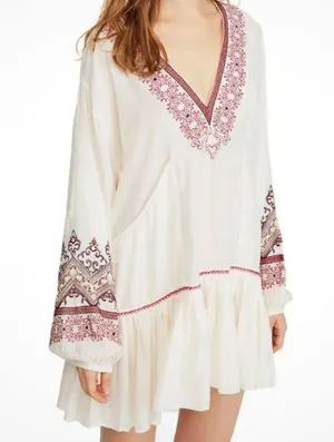 Free People Wild One Embroidered Peasant Dress thumbnail 1