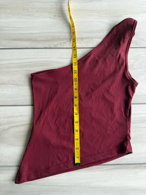 Edikted Knotted One Shoulder Asymmetric Top Maroon Small NWOT thumbnail 10