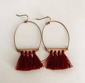 Rust Tassel Earrings thumbnail 2