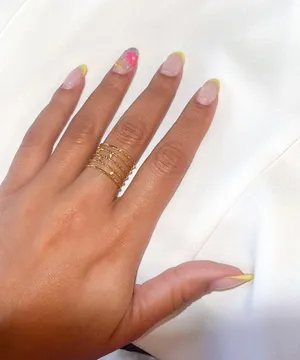 Adjustable Wide Layered Open Gold Ring thumbnail 2