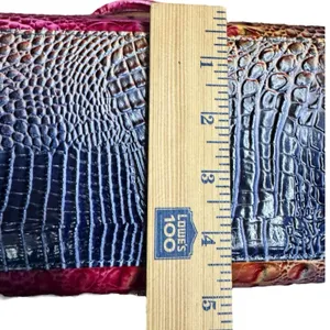 Vegan Leather Rainbow Multicolor Purple Crocodile Embossed Crossbody Satchel Bag thumbnail 12