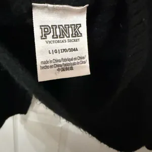 Victoria’s Secret PINK ribbed‎ hooded black sweater size large cropped thumbnail 7