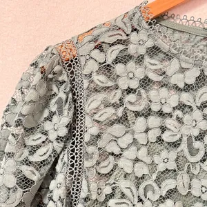 Adiva Top Sz M Puff Sleeve Floral Lace Top Cottagecore Femme Whimsy Blouse‎ thumbnail 4