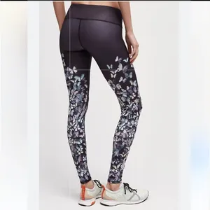 Alo Yoga Women's Black Multicolor Butterflies Ankle Compression Leggings Sz XS thumbnail 2