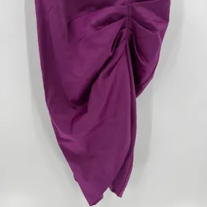 Lavish Alice Mya Midi‎ Dress Size 14 Off Shoulder Cocktail Satin Ruched Purple thumbnail 6