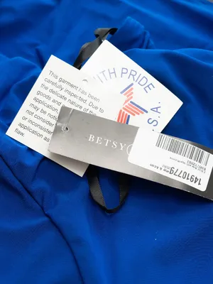 Betsy & Adam - Draped V-Neck Side Slit Gown‎ thumbnail 9