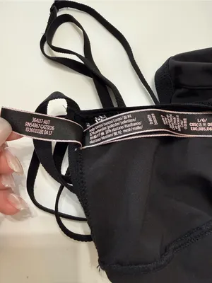 Victoria's Secret Black Strappy Triangle Bralette Size Large NWOT thumbnail 6