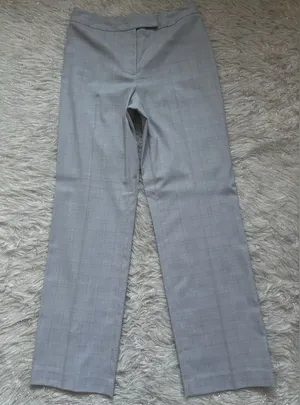Andrea Viccaro Gray‎ Plaid Classic Women's Light Gray Dress Pants Size 6 thumbnail 1