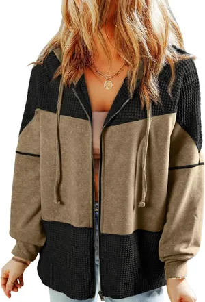 Dokotoo Black and Tan Zip Hoodie Multiple Size M thumbnail 1