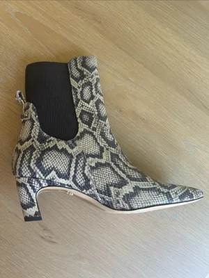 Sam Edelman Lani Chelsea Bootie Slip kitten heel snakeskin 7.5, NWT no box thumbnail 8