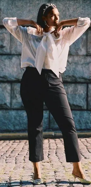 Anthropologie Maeve Black The Essential Slim Kick Flare Pants Size 16 thumbnail 1