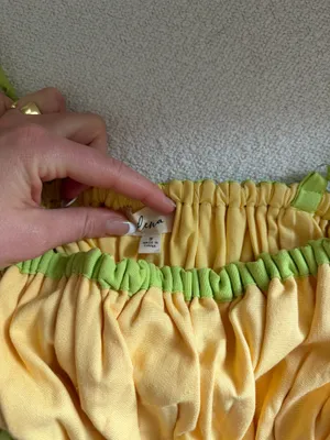 Orange and green flowy mini dress thumbnail 4