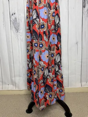 Ee:some Floral Tiered Ruffled Maxi Sundress Size L Smocked Back Sleeveless thumbnail 12