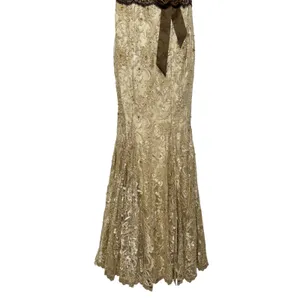 NWT Mandalay Cream Floral Lace Beaded Sequin Mermaid Evening Gown Dress Size 8 thumbnail 5