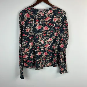 Anthropologie Pilcro Thermal Top Womens XL Split-Neck‎ Floral Waffle Knit Boho thumbnail 8