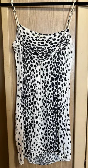 Bershka Black & White Animal Print Slip Dress thumbnail 2