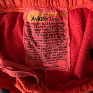 Aviator Nation Red Orange Logo Sweatpants Joggers Size Large thumbnail 7