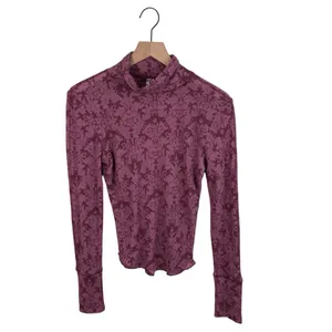 Intimately Free People You And I Long Sleeve Mock Neck Top Size Small Mauve Pink thumbnail 2