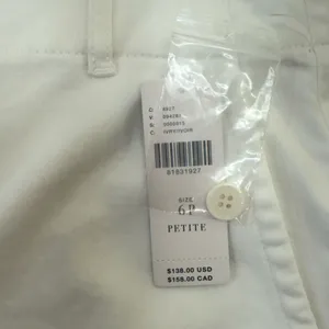 Anthropologie‎ Maeve Ivory White Cropped Pants size 6P NWT thumbnail 4
