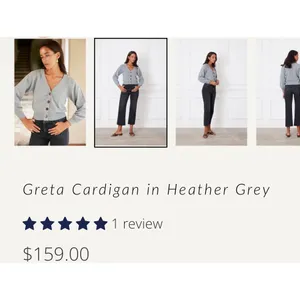 Paneros Greta Cardigan Button Up Gray Large Cotton Cozy Quiet Luxury thumbnail 9