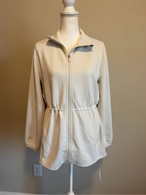 NWT Lululemon Softstreme Cinch-Waist Full-Zip Jacket size medium color bone thumbnail 7