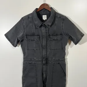 Aerie Denim Jumpsuit in Charcoal Gray Utility Size Large thumbnail 4